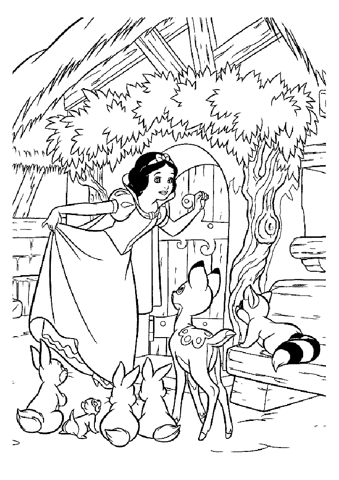 dibujo para colorear de blanca nieves