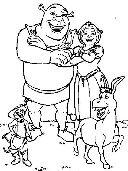 Shrek para colorear, pintar e imprimir