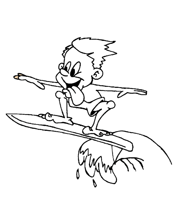 dibujos surfistas para colorear