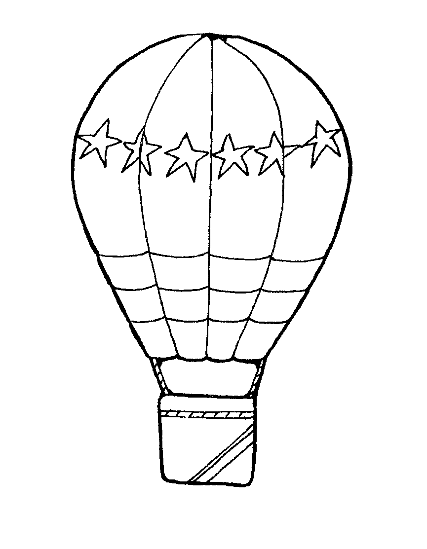 Globo aerostatico para colorear, pintar e imprimir