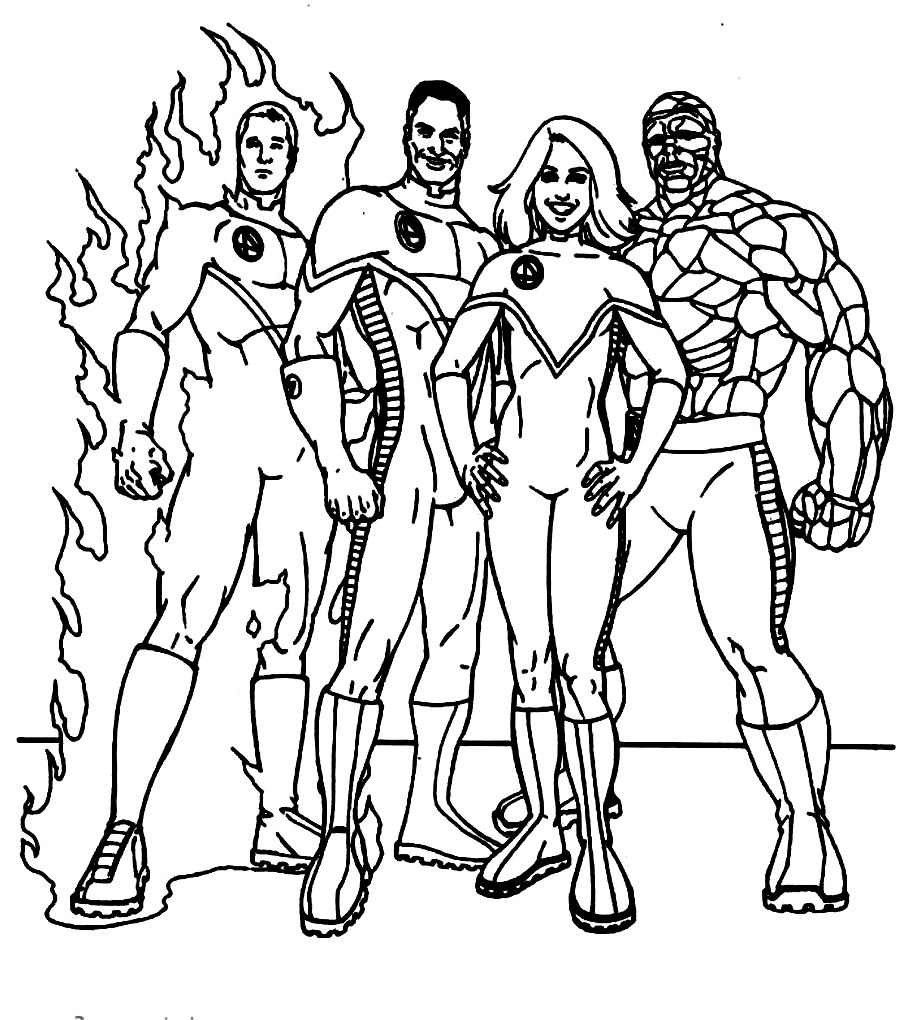 los 4 fantasticos imagenes para colorear