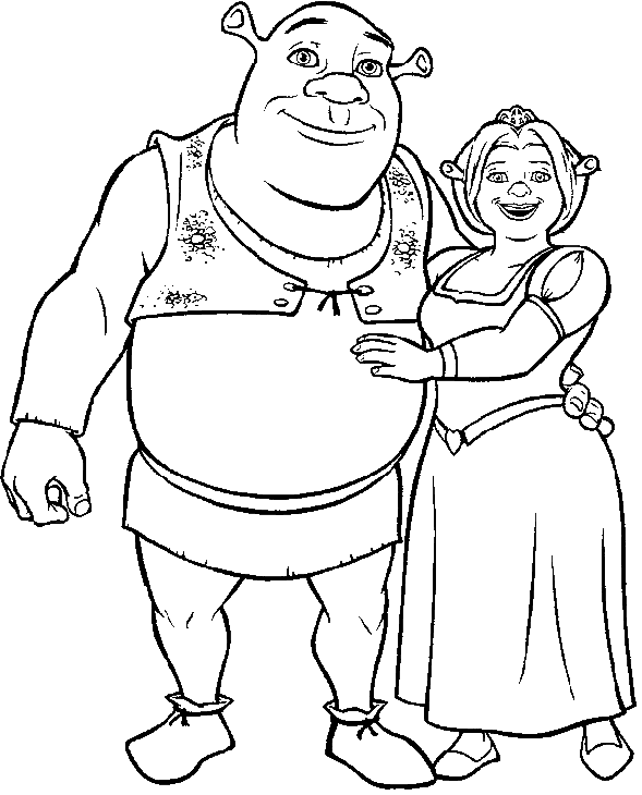 Shrek para colorear, pintar e imprimir