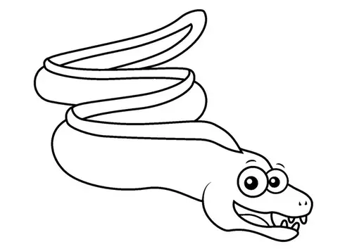 dibujo de una anguila para colorear