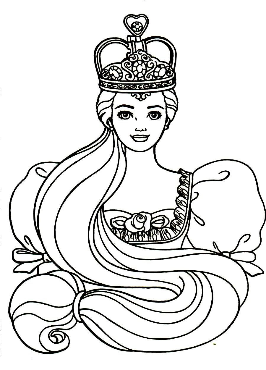 Dibujos de Barbie Rapunzel para colorear