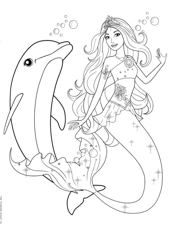 barbie sirena para colorear