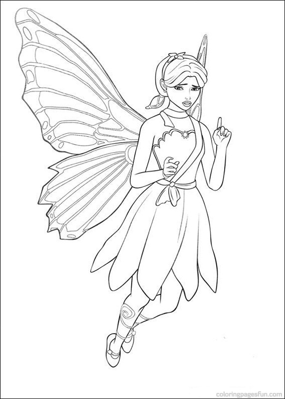 dibujos barbie mariposa para pintar e imprimir