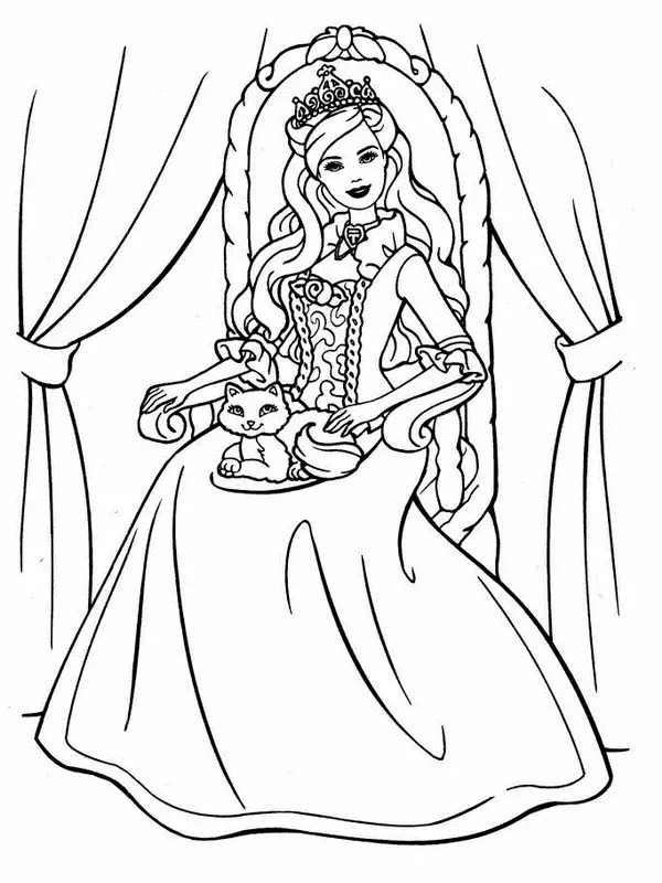 dibujos barbie princesa para colorear e imprimir