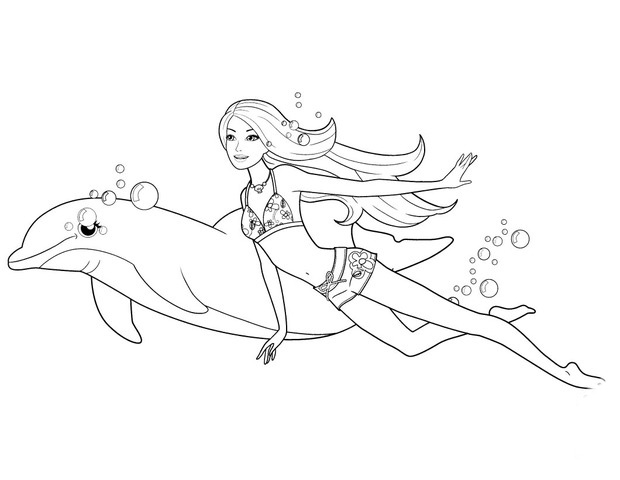 dibujos de la barbie sirena para colorear