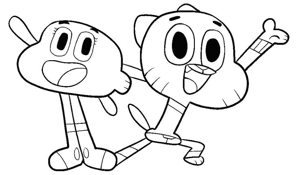 dibujos del increible mundo de gumball para pintar