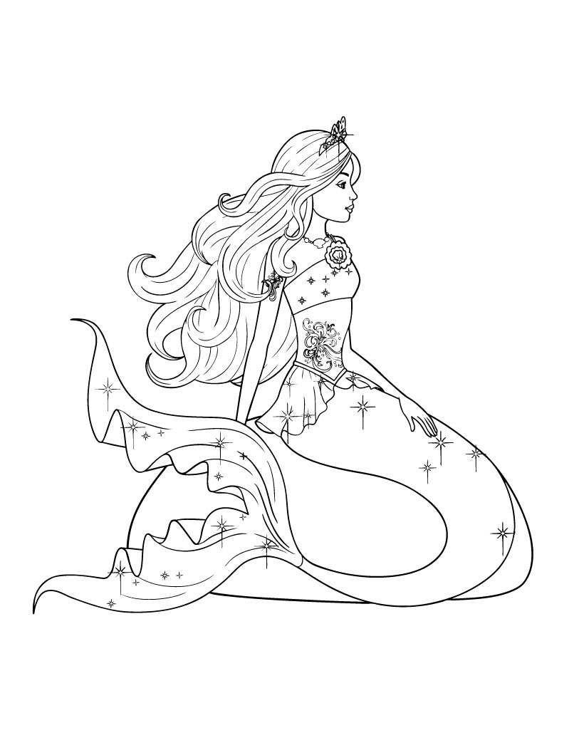 dibujos para colorear de barbie sirena