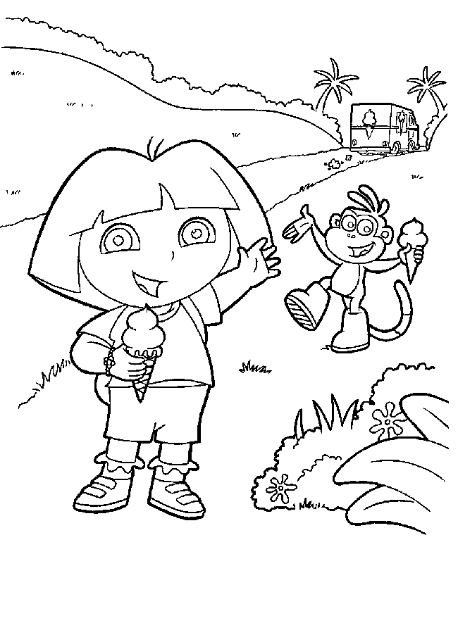  Dibujo de Dora exploradora para colorear para imprimir
