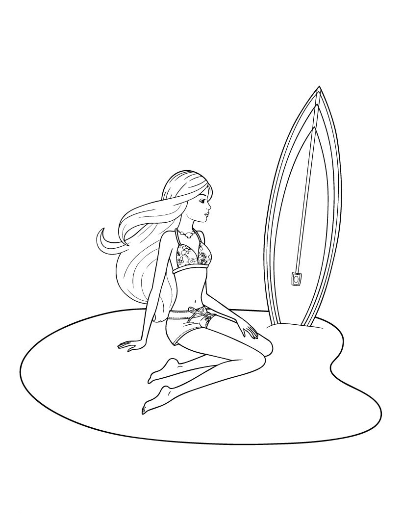 dibujos para pintar de barbie sirena