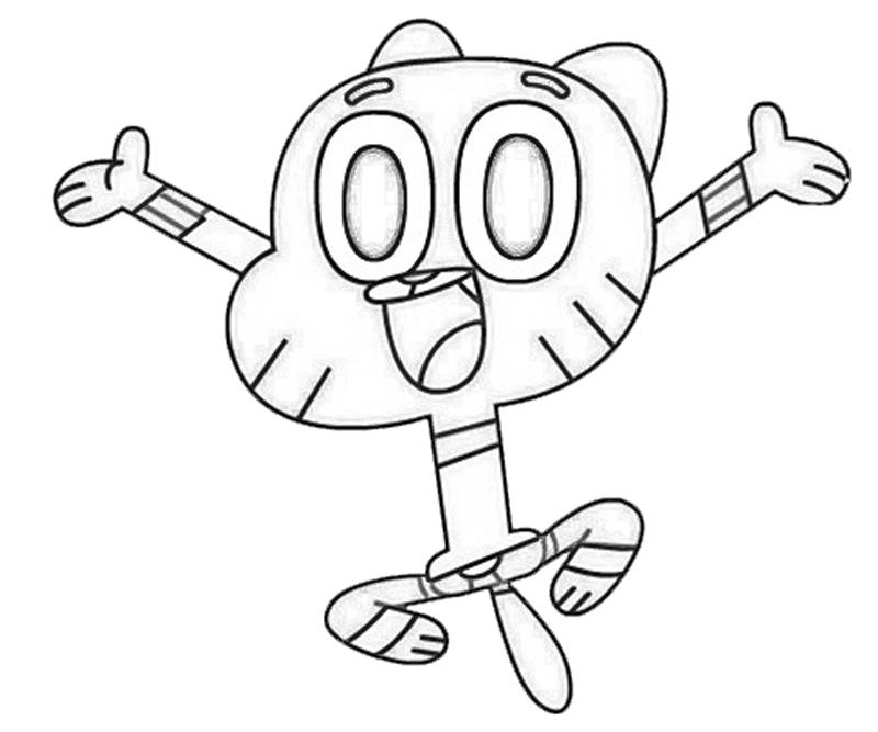 gumball serie para colorear