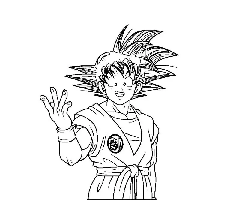 Goku para colorear, pintar e imprimir