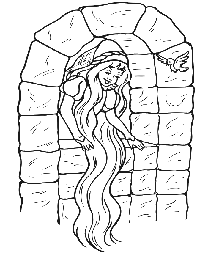 la barbie rapunzel para colorear