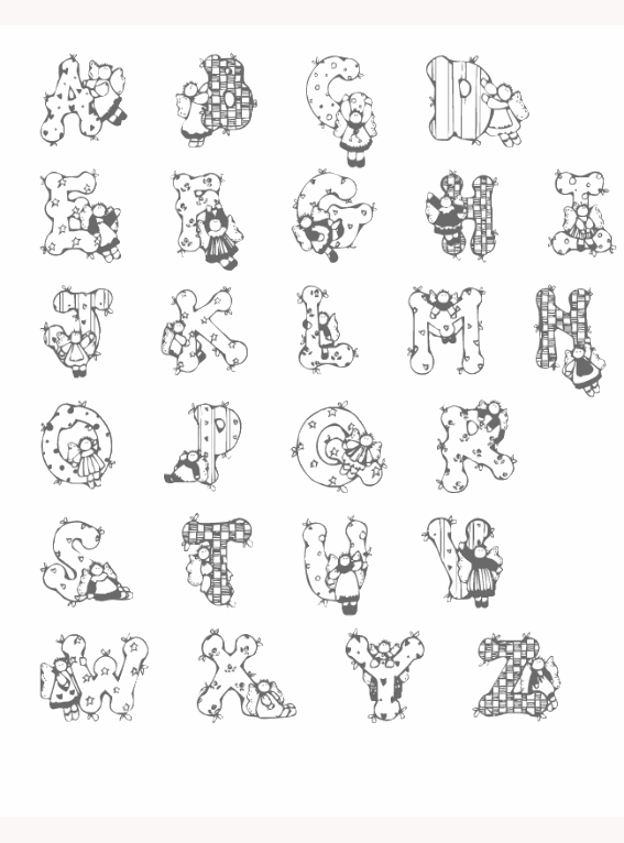 letras del abecedario con imagenes para colorear