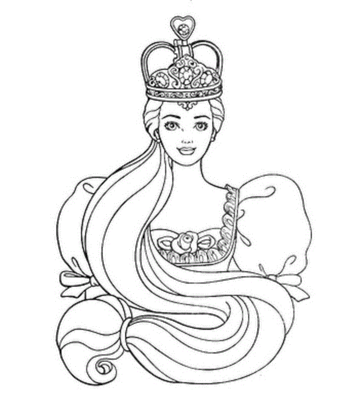 rapunzel barbie para colorear