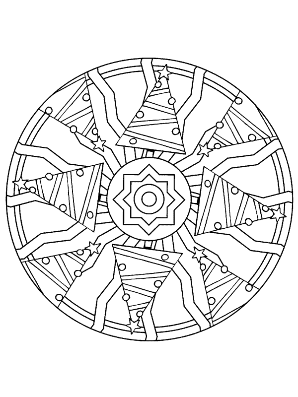 dibujos para colorear de mandalas de navidad