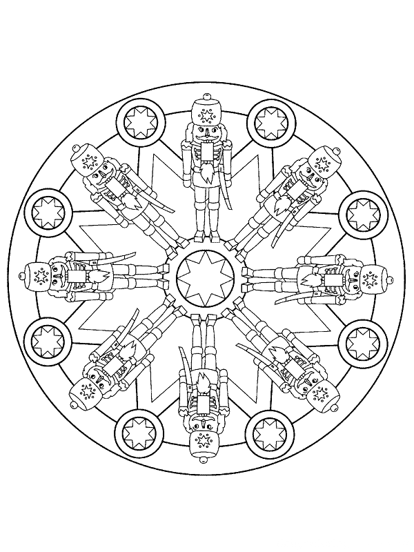 dibujos para pintar mandalas navidenas