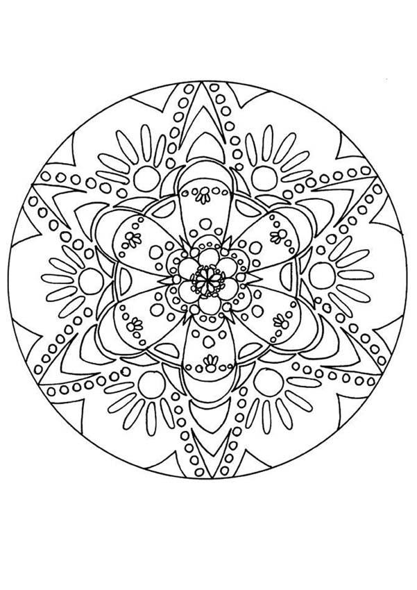 mandala con flores para pintar