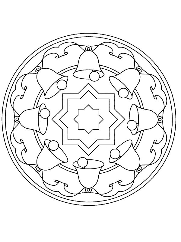 mandala de navidad para colorear