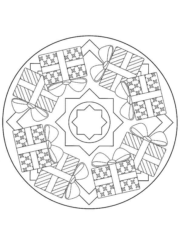 mandala de navidad para pintar