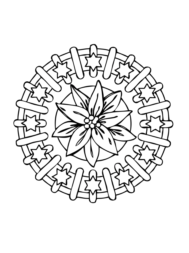 mandala navidena dibujos para imprimir