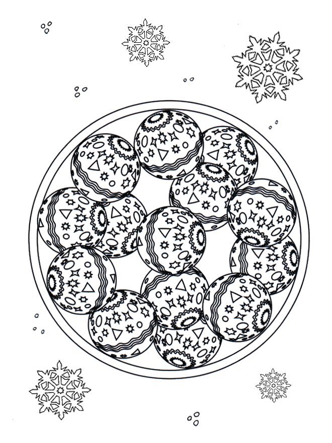 mandala navidena para colorear