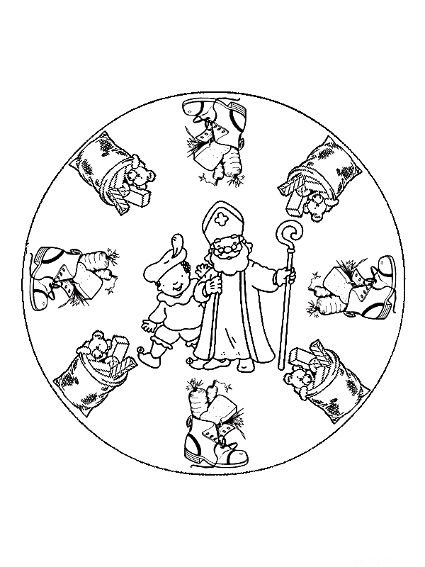 mandala navidena para pintar e colorear