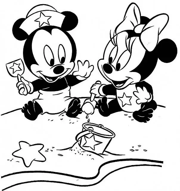 Baby-Mickey-Mouse-and-Minnie-Mouse-Coloring-Pages
