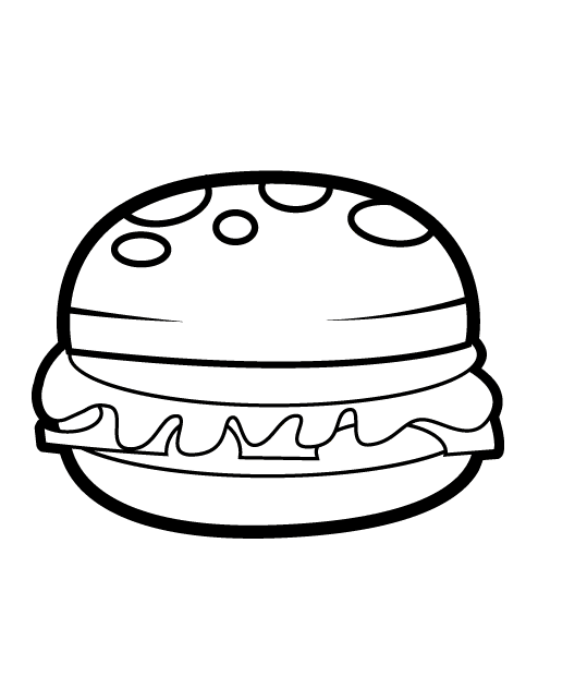 Dibujo para colorear de una hamburguesa