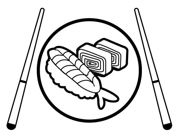 comida japonesa para imprimir y colorear