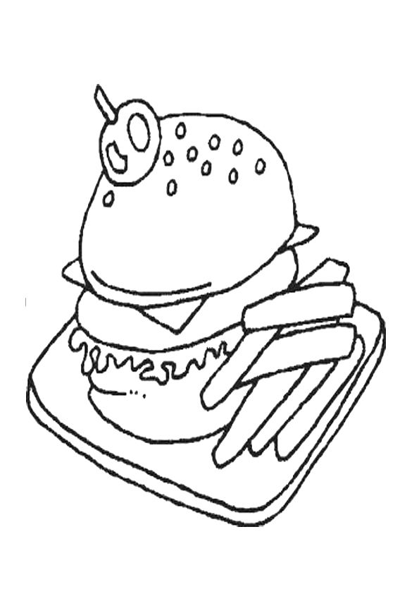 dibujo para colorear de hamburguesa