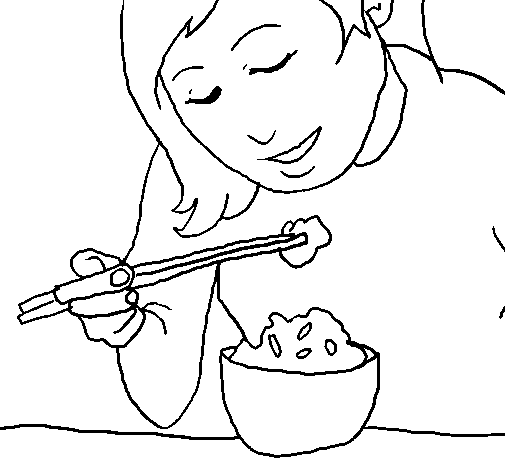 dibujos de comida japonesa para colorear