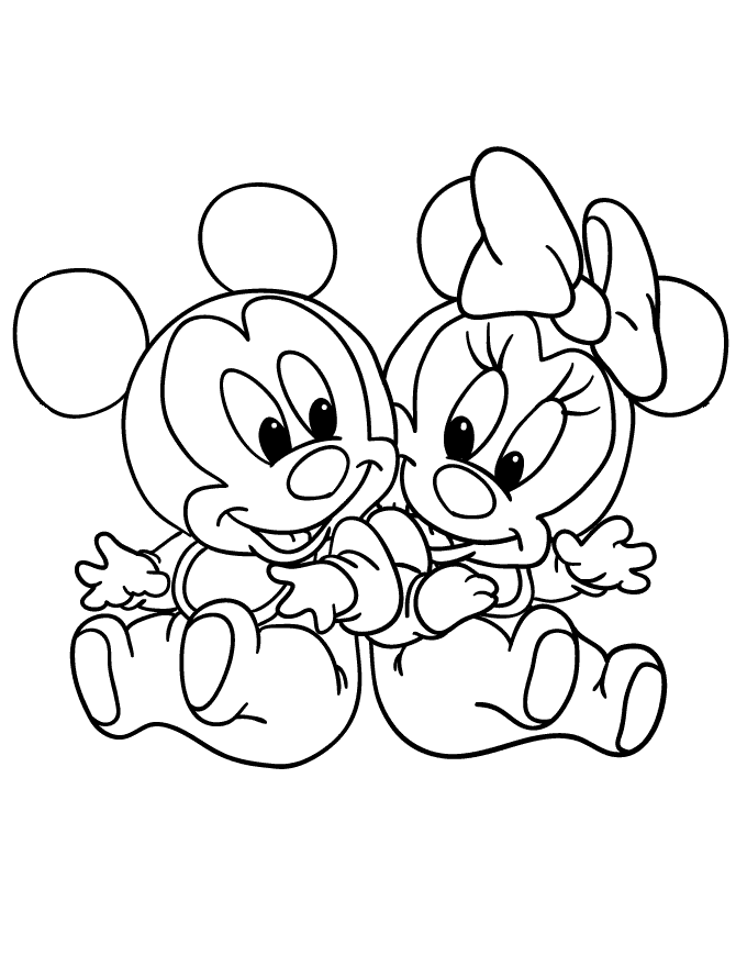 Mickey Mouse Bebe Para Colorear E Imprimir