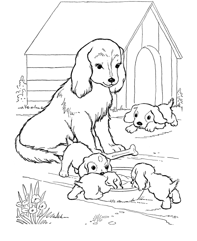 dibujos de perritos bebes para colorear