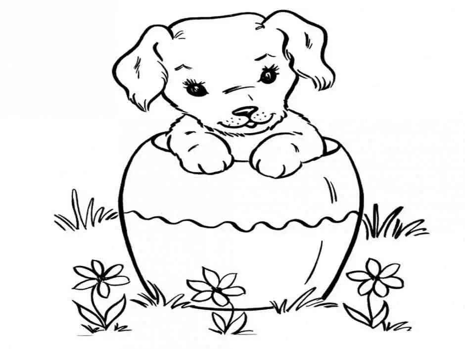 dibujos de perritos bebes para pintar e imprimir