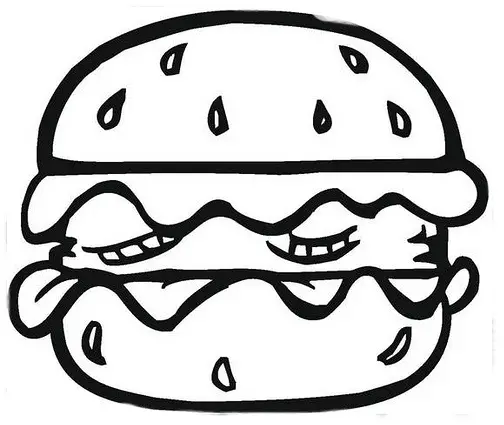 Hamburguesa hamburguesa con queso comida rápida dibujo para colorear  cartel de comida rápida blanco comida png  PNGEgg