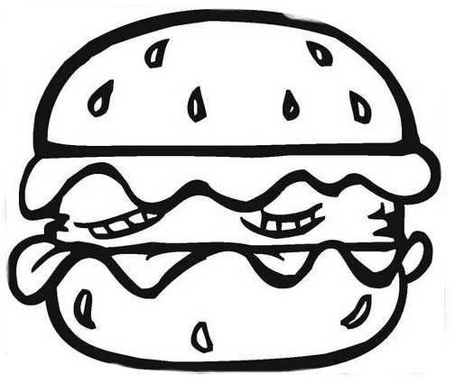 dibujos de una hamburguesa para colorear