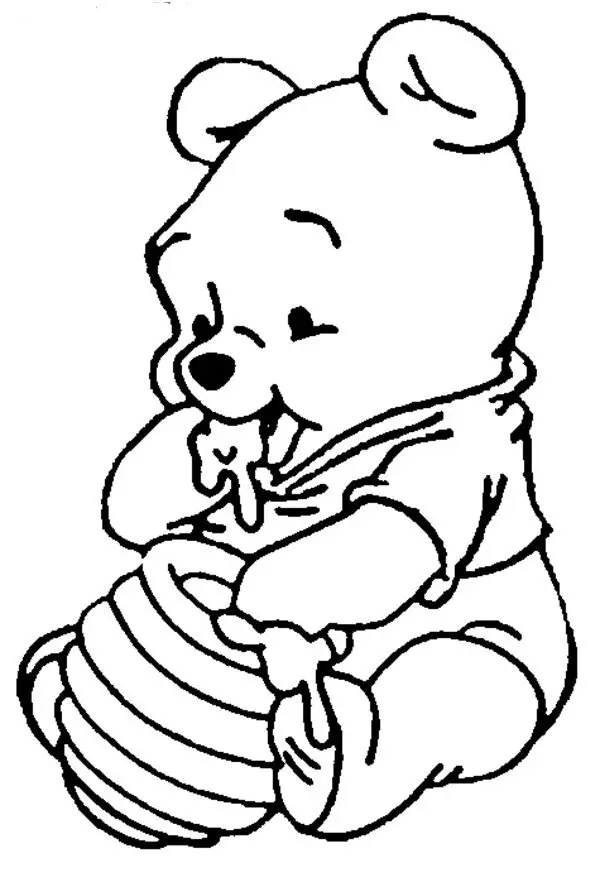 dibujos de winnie pooh bebe para colorear en linea