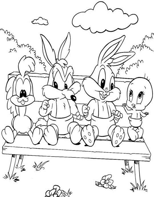 dibujos looney tunes bebes para colorear