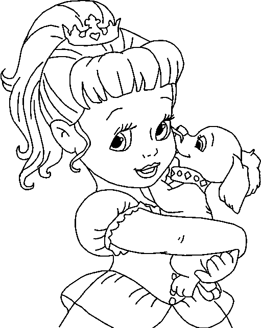 dibujos para colorear princesa bebe disney