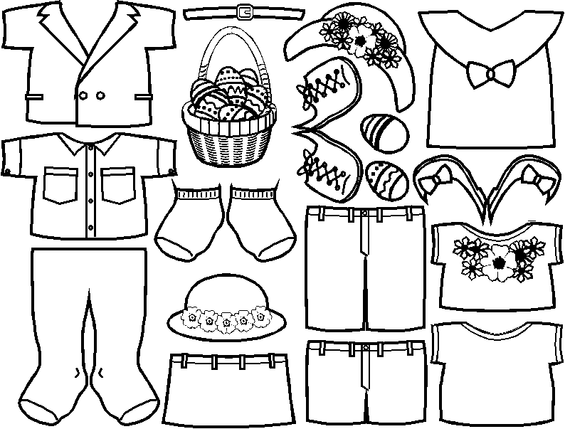 Ropa de bebe para colorear, pintar e imprimir