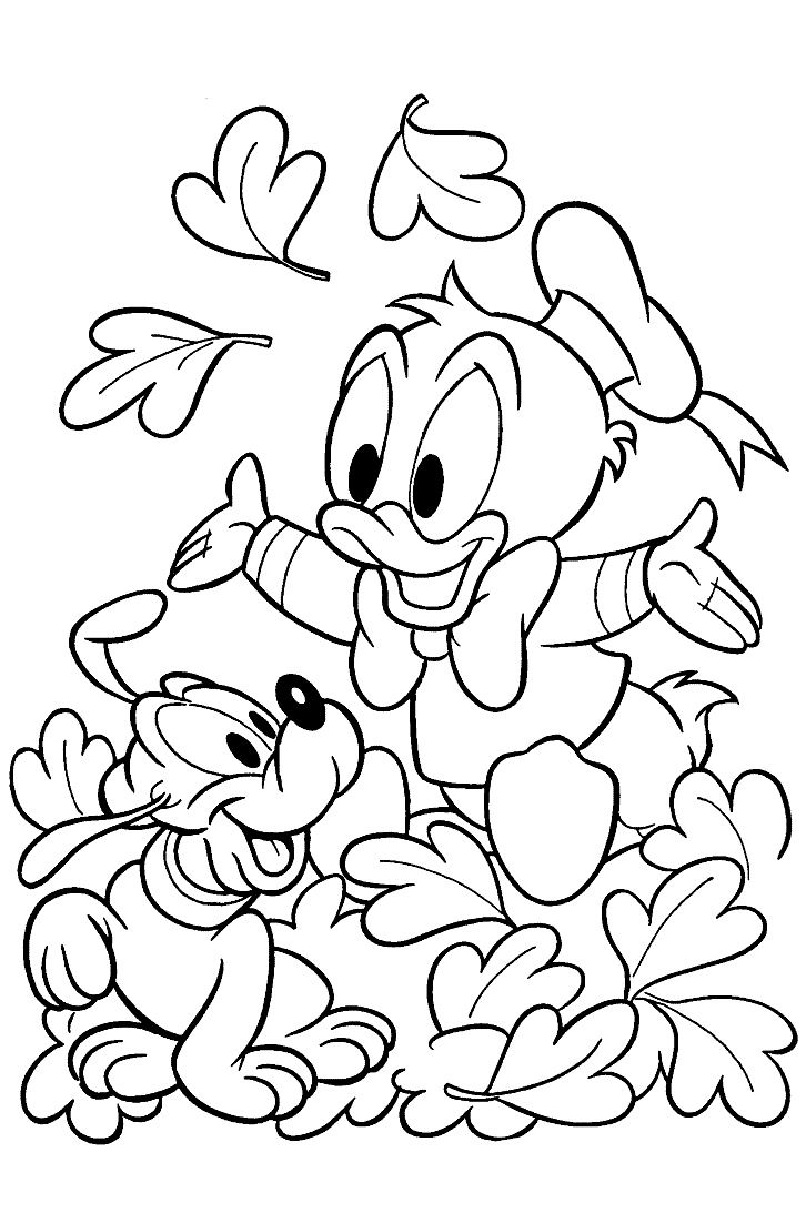 dibujos pato donald bebe para colorear