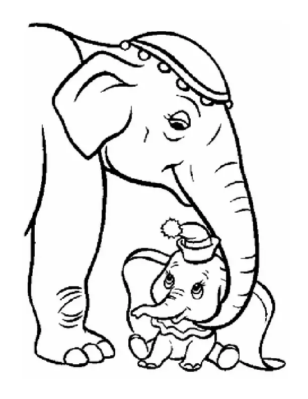 imagenes de elefantes bebes para colorear