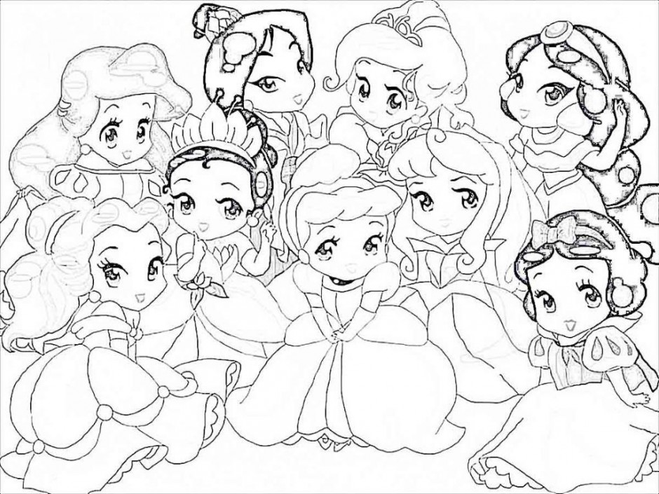 Princesas para colorear, pintar e imprimir