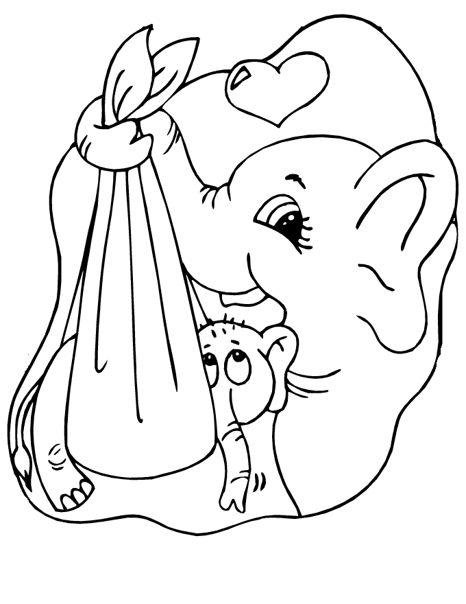 imagenes para colorear de elefantes bebes
