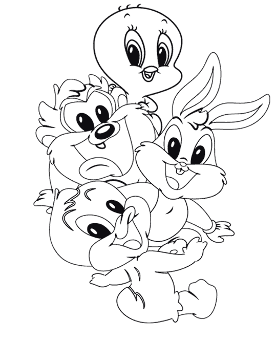 looney tunes bebes para colorear