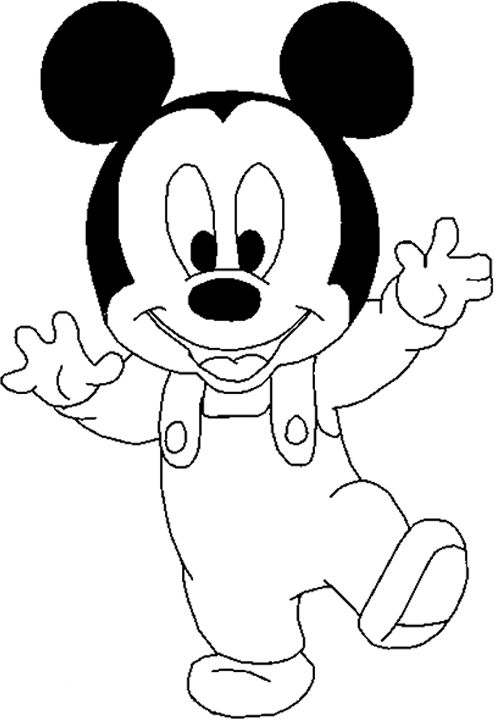 mickey bebe para colorear