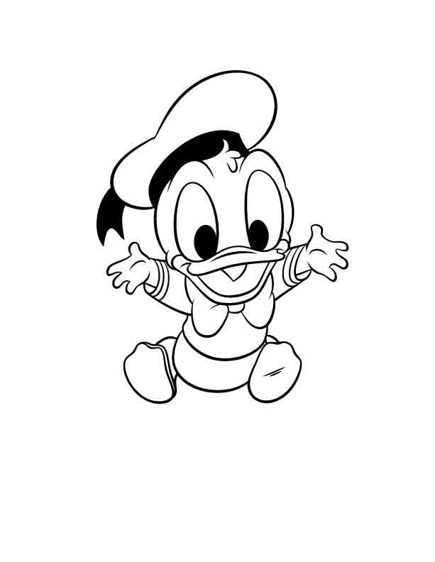 Dibujos de Pato Donald bebe para colorear